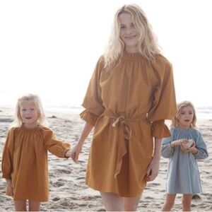 Doen Miro Dress in Golden Hour - NWT size XS mustard yellow cotton smocked